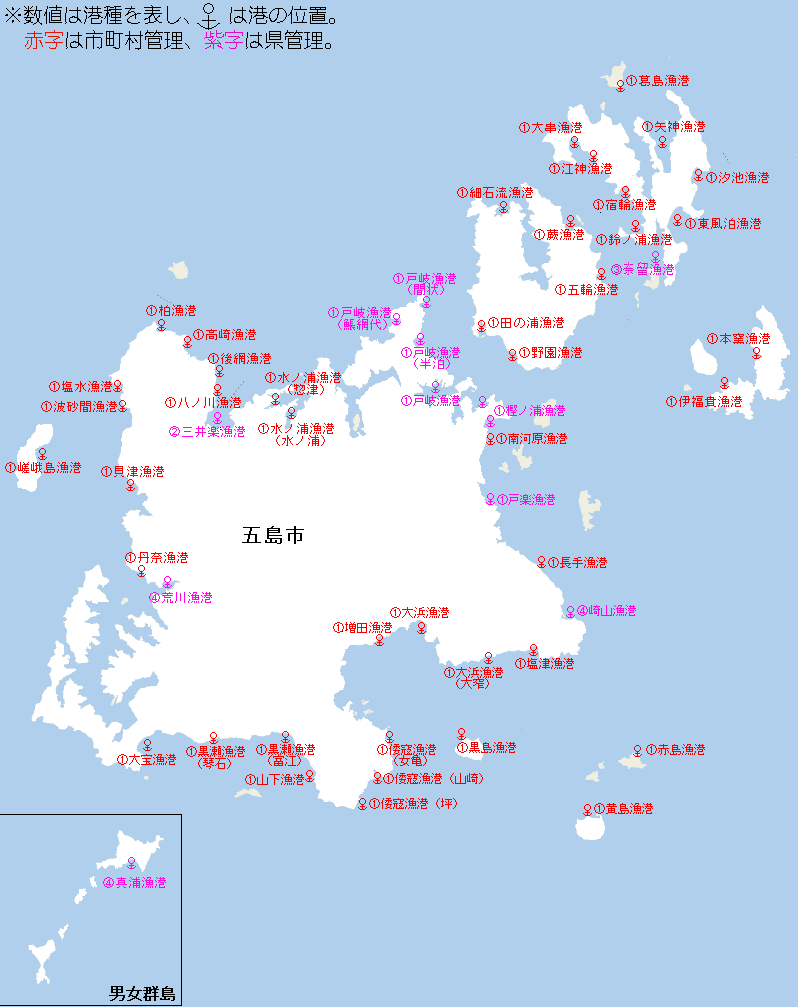 長崎県の漁港紹介（地図）